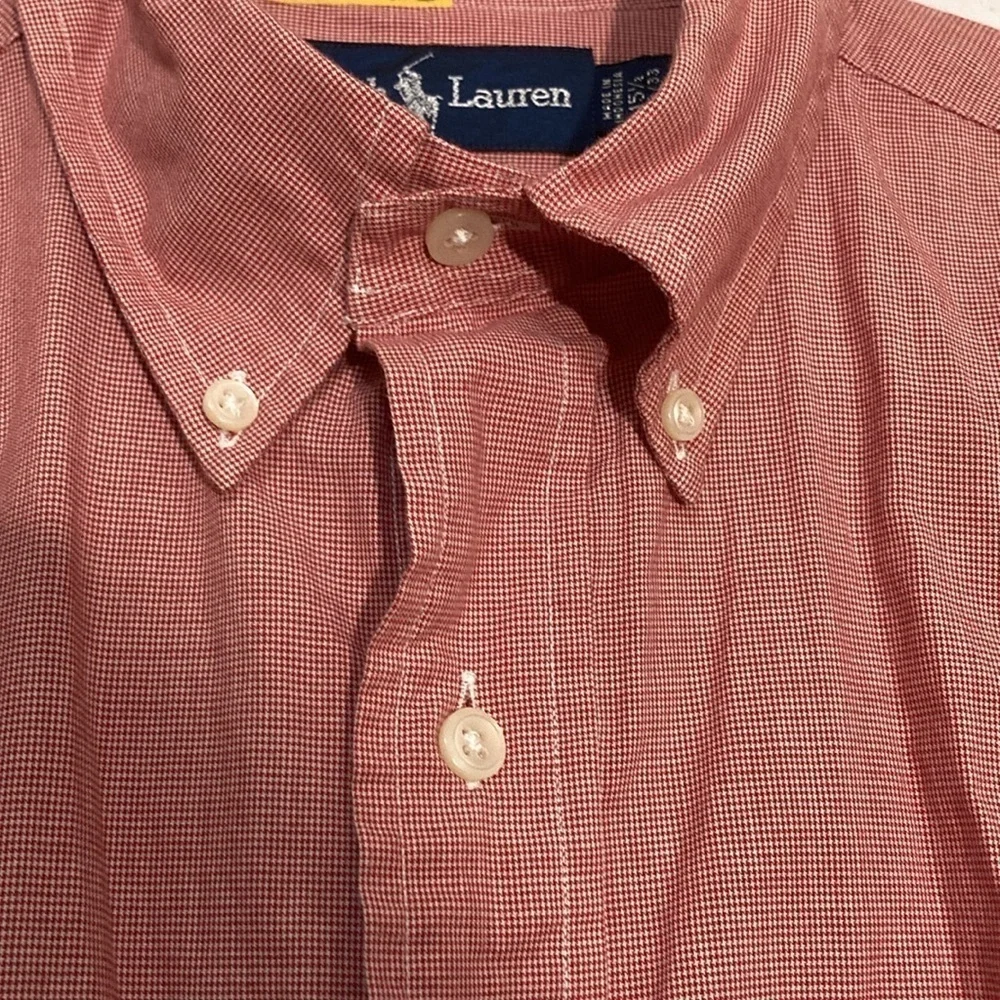 Polo Ralph Lauren Yarmouth Style pleated cuff men’s Large 15 1/2 32/33 blue lab